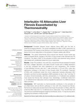 Interleukin-10 Attenuates Liver Fibrosis Exacerbated by Thermoneutrality