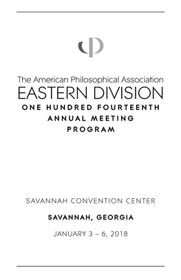 APA Eastern Division 2018 Meeting Program