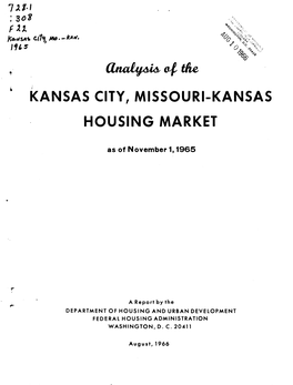 Analysis of the of the Kansas City Missouri Kansas Housing Market As