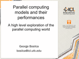 Parallel Computing, Models and Their Performances