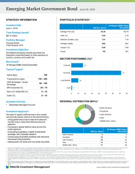 Emerging Market Government Bond June 30, 2020