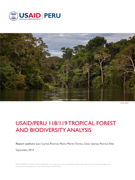 Usaid/Peru 118/119 Tropical Forest and Biodiversity Analysis
