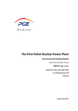 The First Polish Nuclear Power Plant Environmental Scoping Report