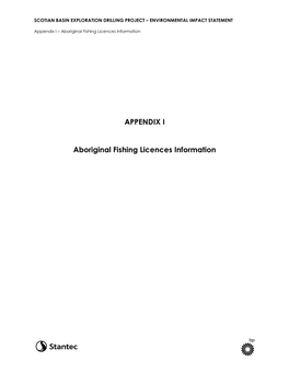 APPENDIX I Aboriginal Fishing Licences Information