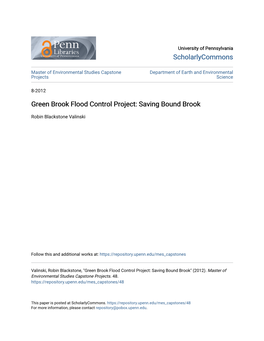 Green Brook Flood Control Project: Saving Bound Brook