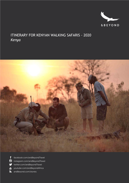 ITINERARY for KENYAN WALKING SAFARIS - 2020 Kenya