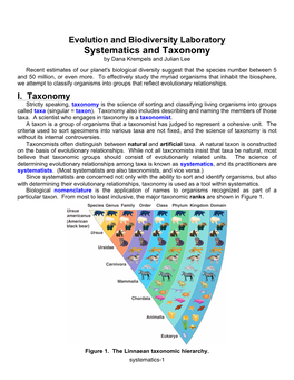 Systematics and Taxonomy by Dana Krempels and Julian Lee