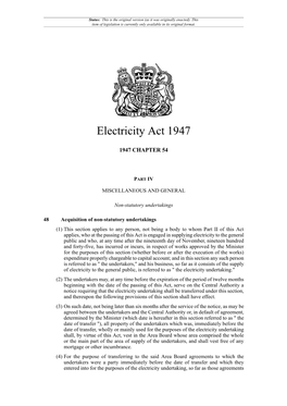Electricity Act 1947