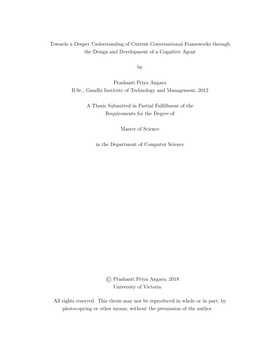 Towards a Deeper Understanding of Current Conversational Frameworks Through the Design and Development of a Cognitive Agent by P