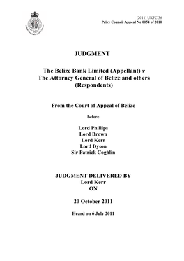 Belize Bank V Attorney General