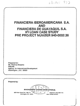 Financiera Iberoamericana Sa and Financiera De Guayaquil Sa Ifi Loan