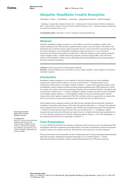 Idiopathic Mandibular Condyle Resorption