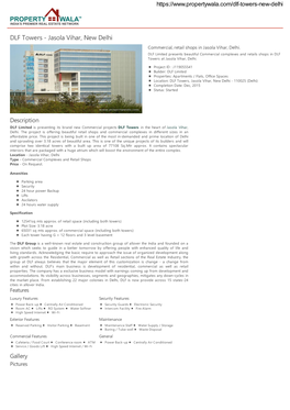 DLF Towers - Jasola Vihar, New Delhi Commercial, Retail Shops in Jasola Vihar, Delhi