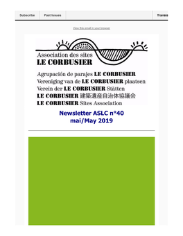 Newsletter ASLC N°40 Mai/May 2019