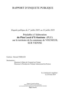 Rapport D'enquete Publique