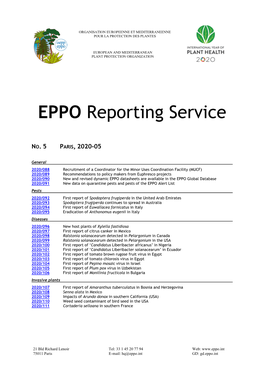 EPPO Reporting Service