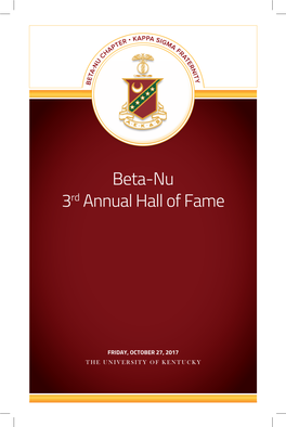 Beta-Nu 3Rd Annual Hall of Fame