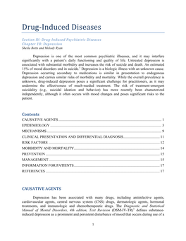 Drug-Induced Diseases: Depression