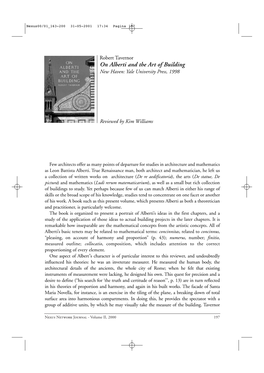 Robert Tavernor on Alberti and the Art of Building New Haven: Yale University Press, 1998