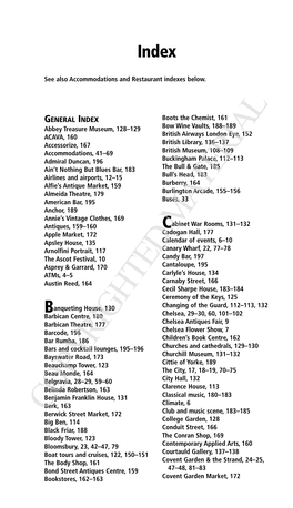 Ye Olde Cheshire Cheese, 135 Stranger’S Galleries, 114 Ye Olde Watling, 194 Summerill & Bishop, 169 Young Vic, 179–180