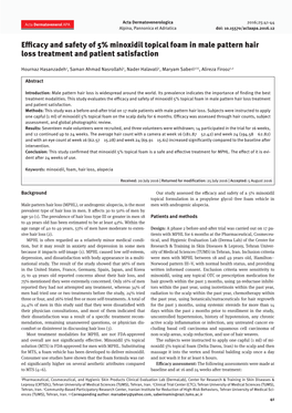 Efficacy and Safety of 5% Minoxidil Topical Foam in Male Pattern Hair Loss Treatment and Patient Satisfaction