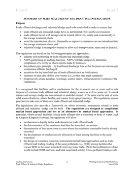 Drafting Instructions for Trade Effluent Discharges and Industrial Sludge