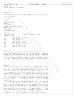 SUPREME COURT of INDIA Page 1 of 46 PETITIONER: JOSEPH KURUVILLA VELLUKUNNEL