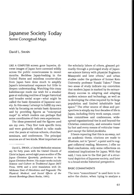 Japanese Society Today Some Conce.E Tual Maps