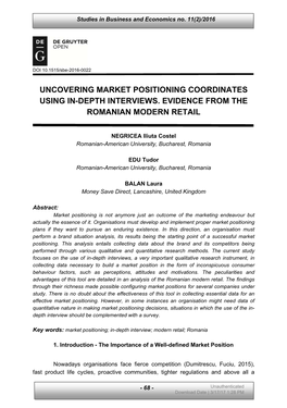 Uncovering Market Positioning Coordinates Using In-Depth Interviews