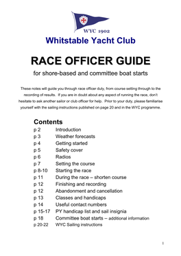 Race Officer Guide