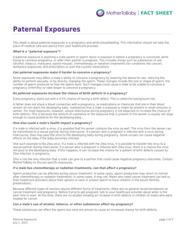 Paternal Exposures