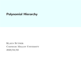 Polynomial Hierarchy