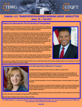 US Transportation Border Working Group Newsletter