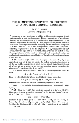 The Idempotent-Separating Congruences on a Regular 0