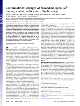 Conformational Changes of Calmodulin Upon Ca Binding