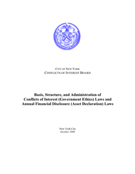 (Government Ethics) Laws and Annual Financial Disclosure (Asset Declaration) Laws