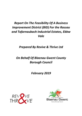 BID) for the Rassau and Tafarnaubach Industrial Estates, Ebbw Vale