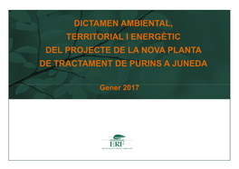 Dictamen Ambiental Nova Planta Purins Juneda