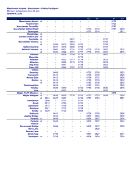 Manchester Airport - Manchester - Kirkby/Southport Mondays to Saturdays from 06 July Updated 2 July