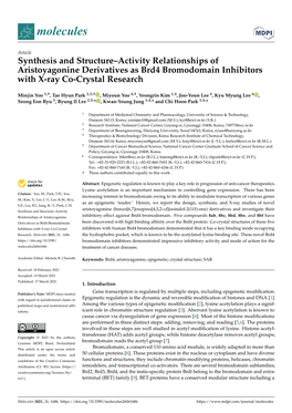 Synthesis and Structure–Activity Relationships of Aristoyagonine Derivatives As Brd4 Bromodomain Inhibitors with X-Ray Co-Crystal Research