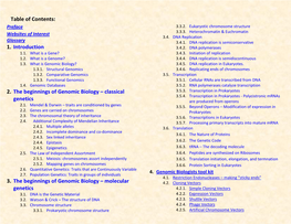 Classical Genetics 3. the Beginnings of Genomic Biol