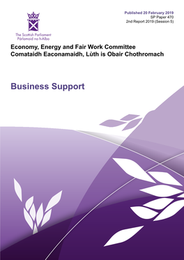 Business Support Published in Scotland by the Scottish Parliamentary Corporate Body