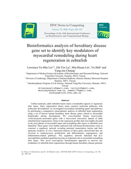 Bioinformatics Analysis of Hereditary Disease Gene Set to Identify Key Modulators of Myocardial Remodeling During Heart Regeneration in Zebrafish