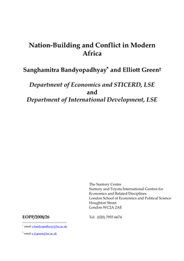 Nation-Building and Conflict in Modern Africa