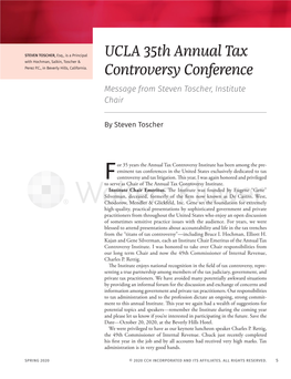 UCLA 35Th Annual Tax Controversy Conference – Message from Steven