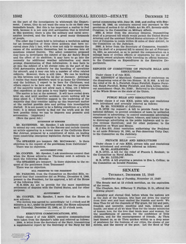 CONGRESSIONAL RECORD-SENATE DECEMBER 12 on the Part of the Investigators to Whitewash the Depart­ Period Commencing with June 28, 1940, and Ending with Sep­ Ment