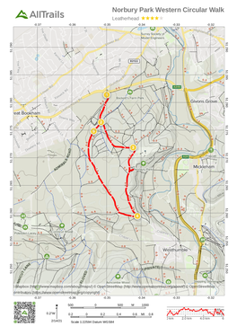 Norbury Park Western Circular Walk Leatherhead -0.37 -0.36 -0.35 -0.34 -0.33 -0.32 5 1 0