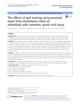 The Effects of Gait Training Using Powered Lower Limb Exoskeleton