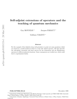 Self-Adjoint Extensions of Operators and the Teaching of Quantum