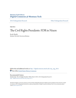 The Civil Rights Presidents: FDR to Nixon